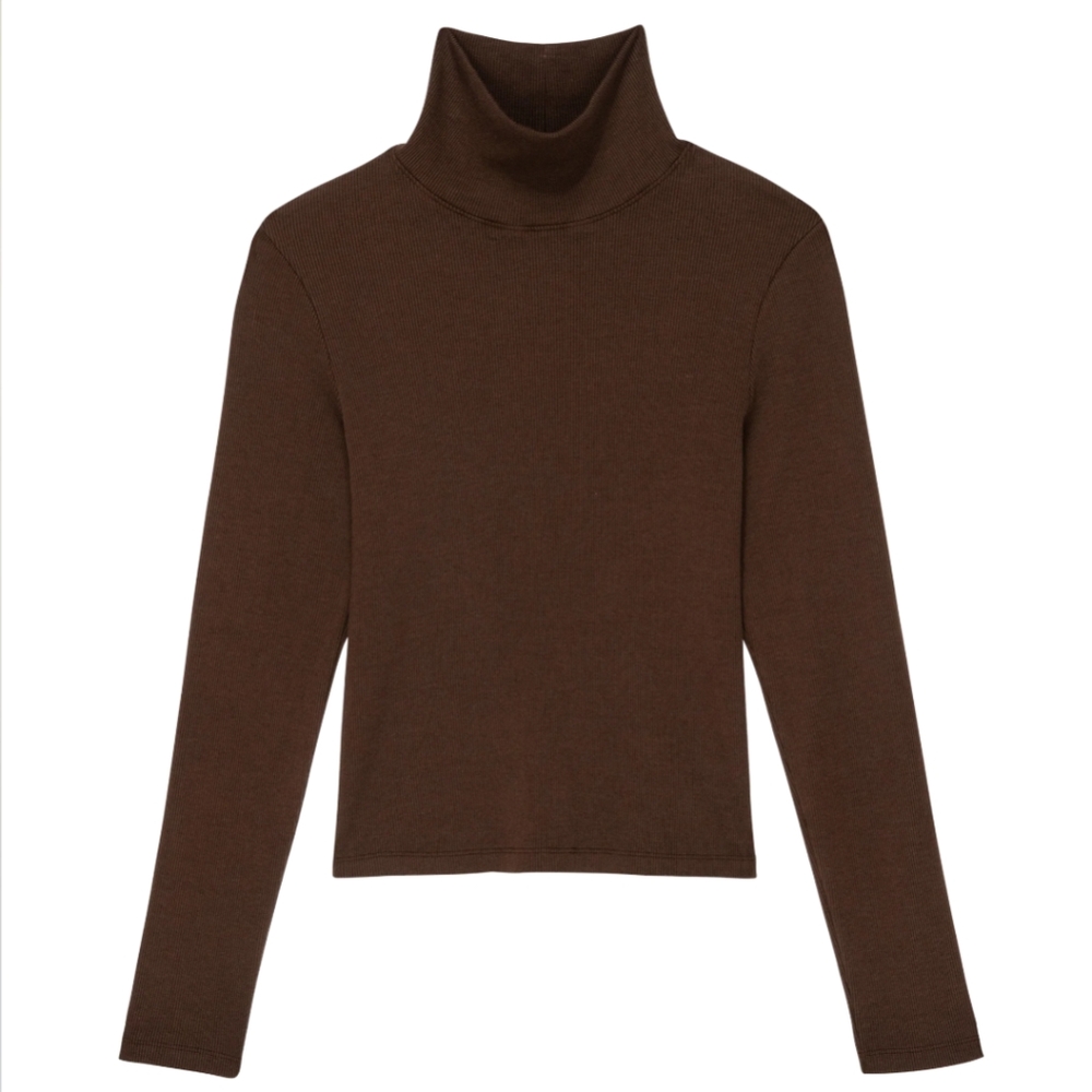 Donni brown rib turtle neck size small